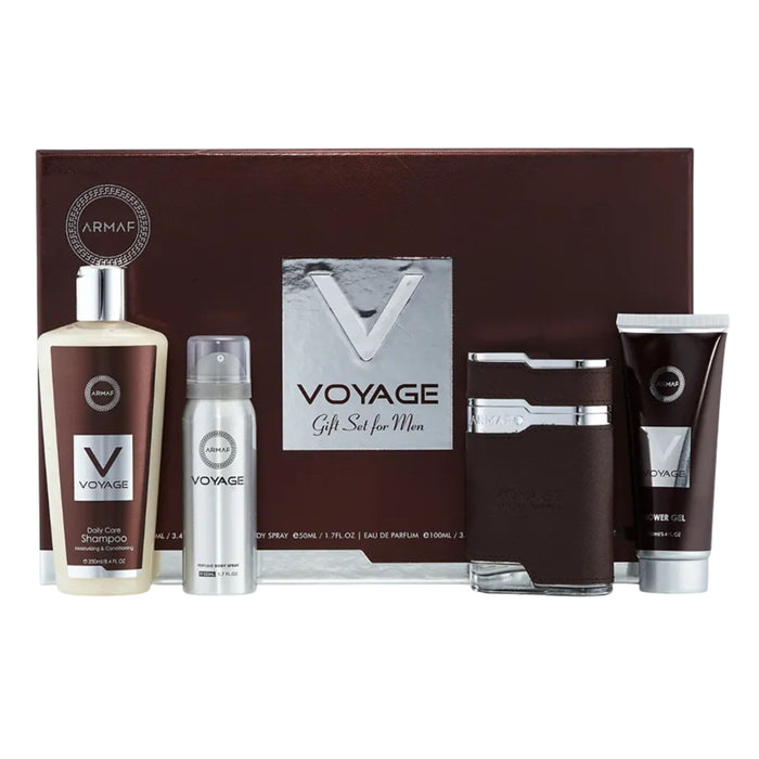 Armaf Men's Voyage Brown 4-Piece Set 3.4oz Men EDP