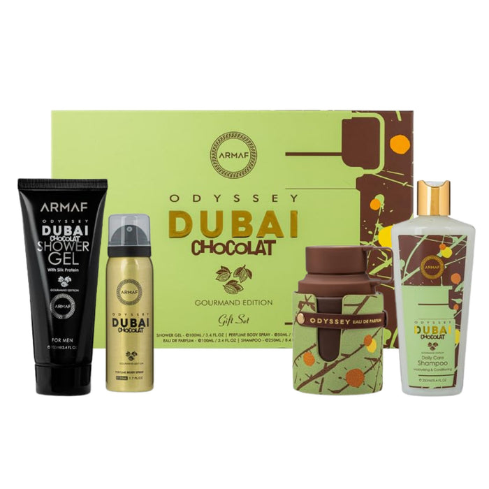 Armaf Odyssey Dubai Chocolat 4- Piece Set Unisex 3.4oz EDP Spray
