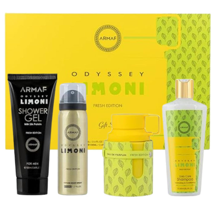 Armaf Odyssey Limoni Fresh Perfume 4-Piece Set 3.4oz Men EDP
