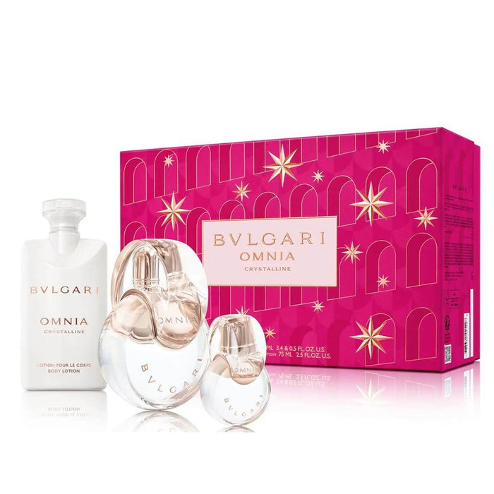 Bvlgari Omnia Crystaline 3-Piece Set 3.4oz Women EDT Spray
