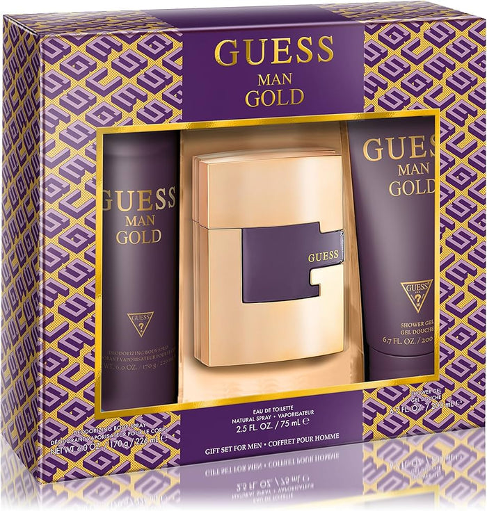 Guess Gold 3-Piece Set 2.5oz Men EDT Spray