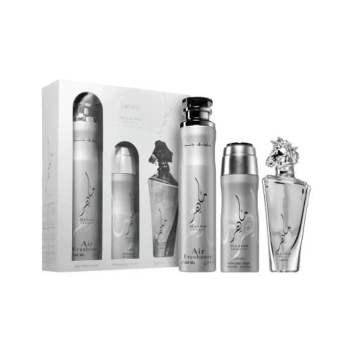 Lattafa Maahir Legacy 3-Piece Set 3.4oz Men EDP Spray
