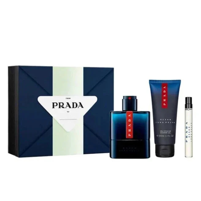 Prada Luna Rosa Ocean 3-Piece Set 3.3oz EDT Men Spray